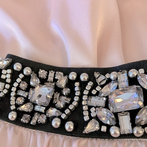 NWOT - Caché Pink Silk Sleeveless Halter Blouse Black Rhinestone Collar - Sz L* - Picture 13 of 15